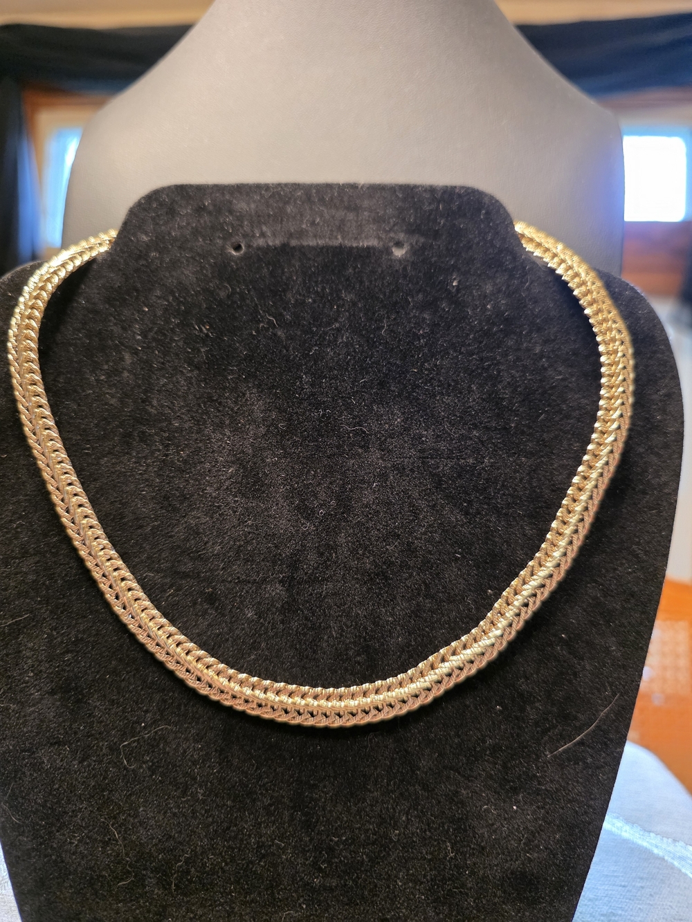#395 Anne Klein Gold-Tone Double Rope Chain Necklace